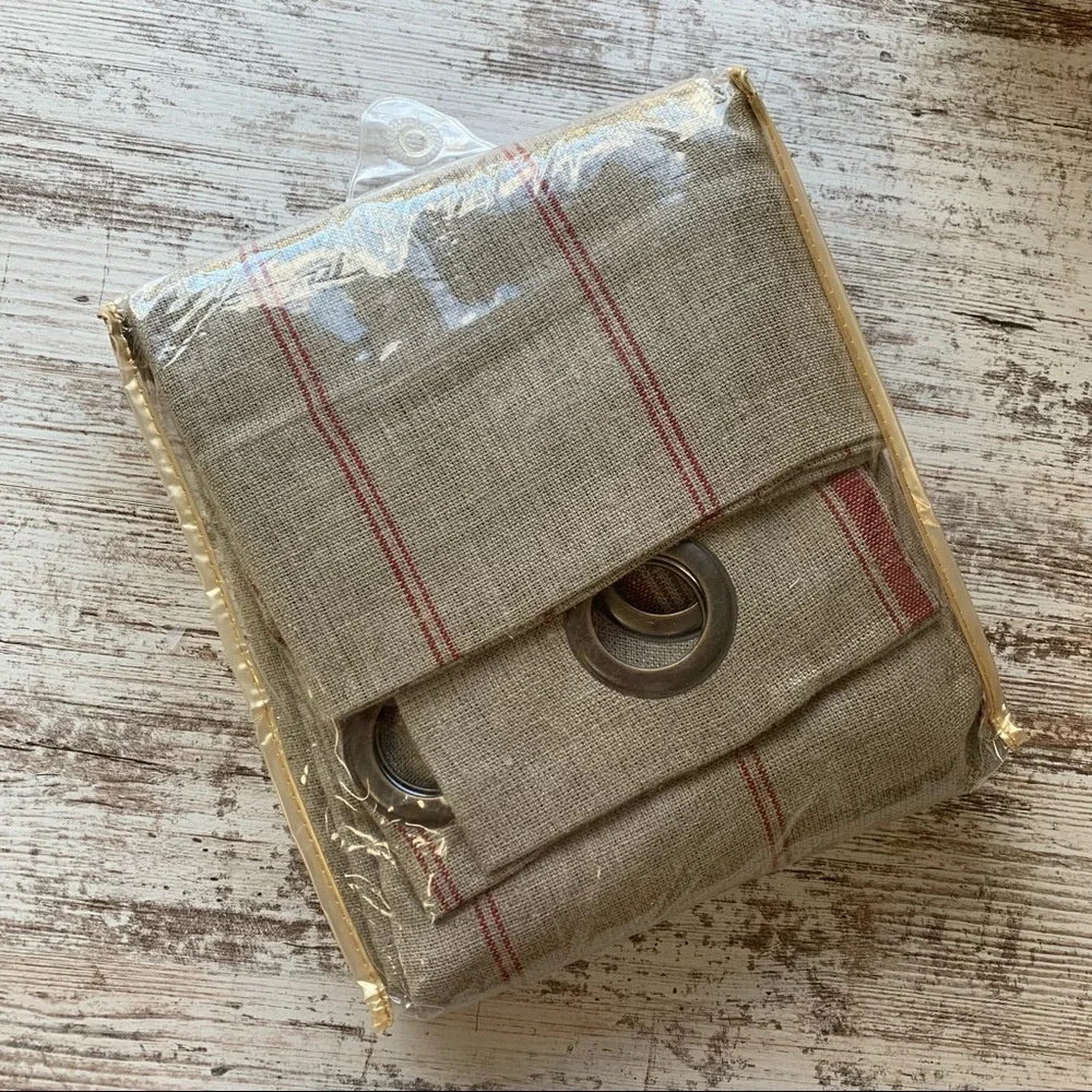 RED BARREL STUDIO McKellar Striped Red Taupe Curtain Panel 52 x 108 NEW NIP